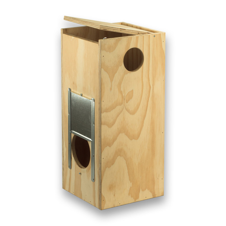 Eco Nistkasten aus Holz für Halsbandsittiche