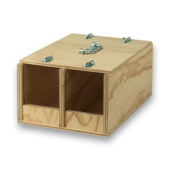 Boîte de transport Avi en bois à 2 compartiments pour oiseaux de taille moyenne