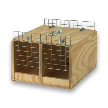 Boîte de transport Avi en bois à 2 compartiments pour oiseaux de grande taille