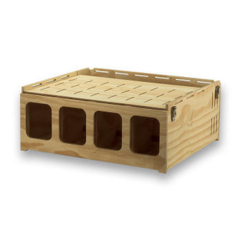 Pluma 4-Abteil-Transportbox aus Holz für mittelgroße Vögel