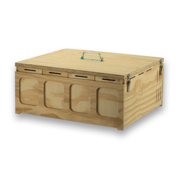 Pluma 4-Abteil-Transportbox aus Holz für mittelgroße Vögel