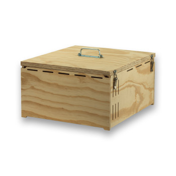 Pluma 3-Abteil-Transportbox aus Holz für mittelgroße Vögel