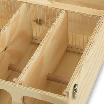 Pluma 3-compartment wooden transport carrier box for medium birds