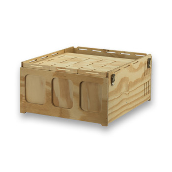 Pluma 3-rums transportbur i træ til Mellemstore Fugle