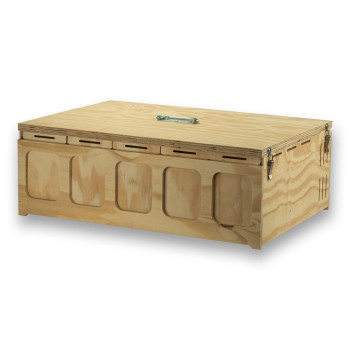 Deckel für Pluma 5-Abteil-Transportbox aus Holz für mittelgroße Vögel