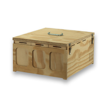 Deksel voor Pluma 3 compartimenten houten transportkooi voor middelgrote vogels