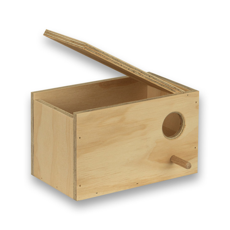 Wooden nest box for Gouldian Finches