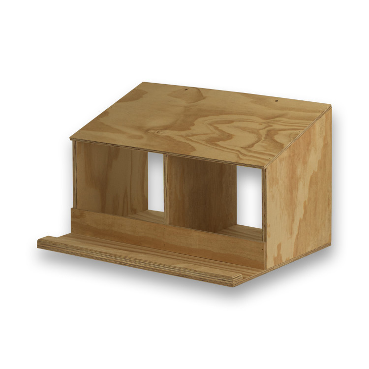 Simple Legekasten aus Holz mit 2 Abteilen für Hühner