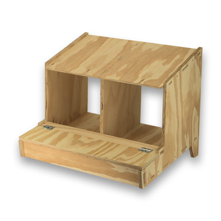 Classic houten legnest met 2 compartimenten voor kippen