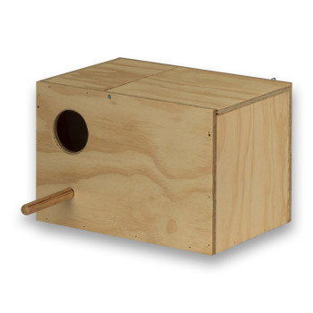 Horizontaler Nistkasten aus Holz für Nymphensittiche
