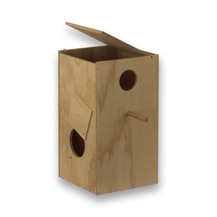 Nichoir en bois pour Perruches Omnicolores / Conures