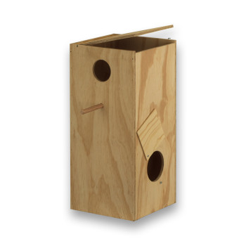 Special wooden nest box for Rosellas and Ring-necked Parakeets