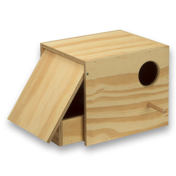 Houten nestkast met lade voor Engelse Grasparkieten