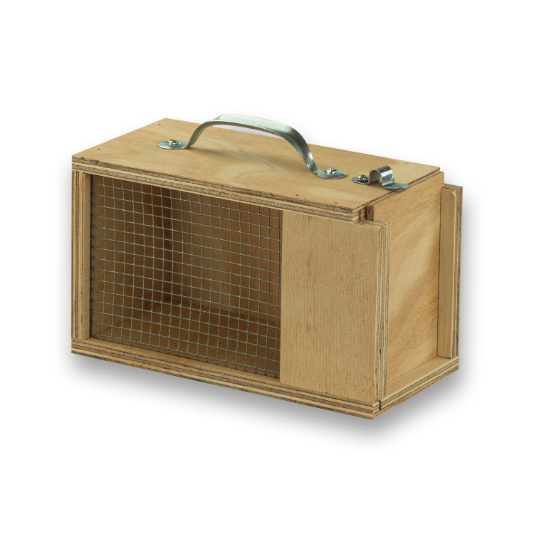 Individuele houten transportkooi voor kleine vogels