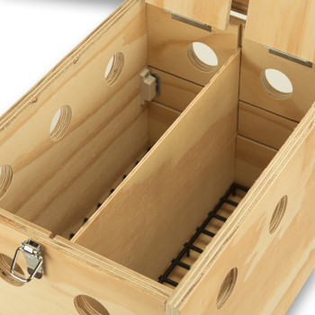 Drewniany 2-komorowy kosz transportowy Prestige dla Gołębi