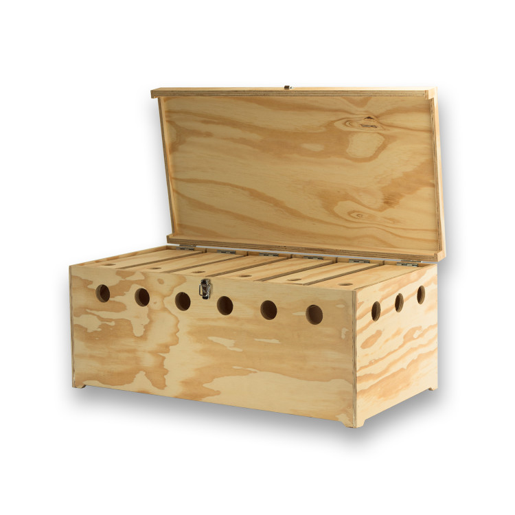 Prestige 6-compartment wooden carrier basket for Pigeons