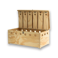 Prestige 6-compartment wooden carrier basket for Pigeons
