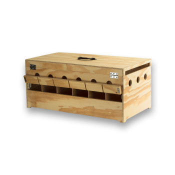 Trasportino in legno Prestige con 6 scomparti per Piccioni