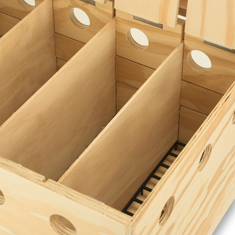 Prestige 6-compartment wooden carrier basket for Pigeons