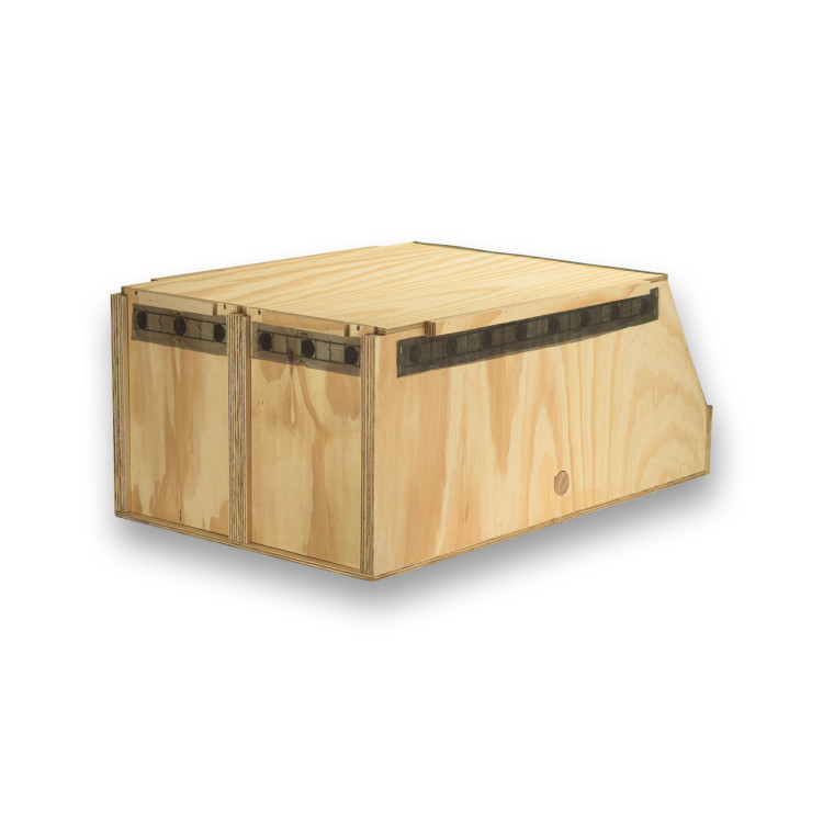 Air Export Calm 2-Abteil-Transportbox aus Holz für Aras