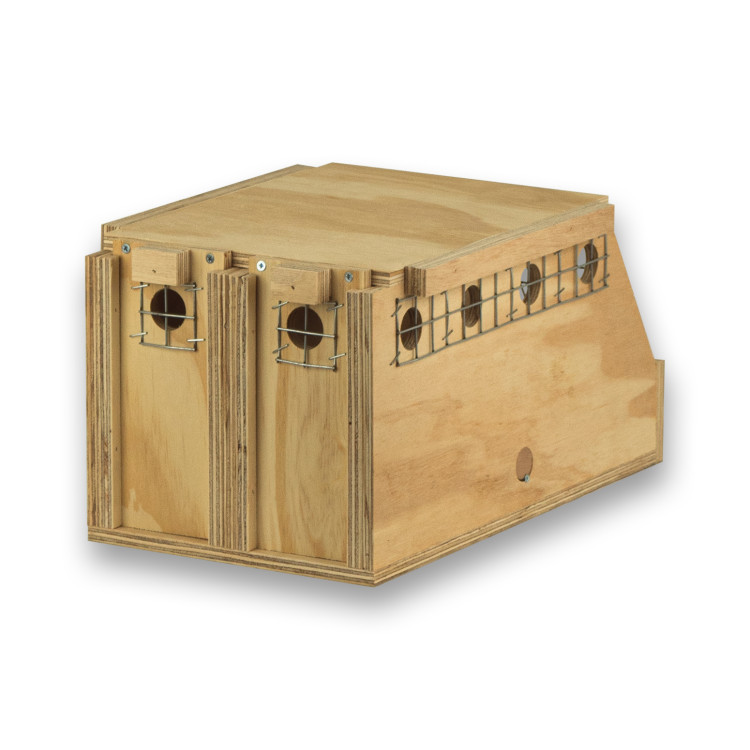Air Export 2-compartment wooden transport carrier box for Ring-necked Parakeets