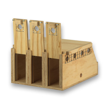 Air Export 3-Abteil-Transportbox aus Holz für Halsbandsittiche