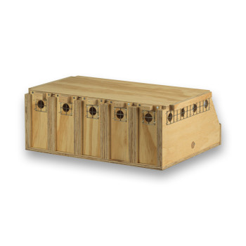 Air Export 5-compartment wooden transport carrier box for Ring-necked Parakeets