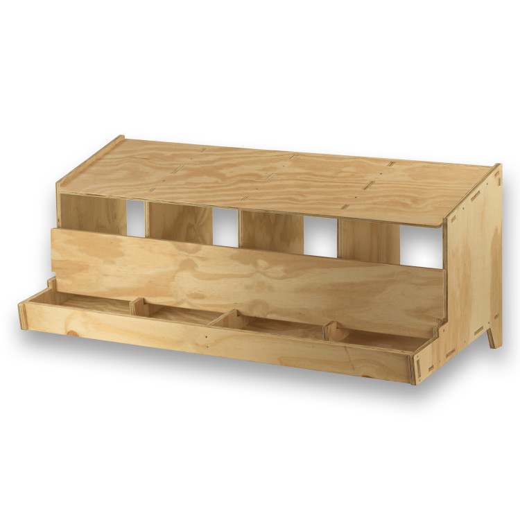 Nido in legno Classic con 4 scomparti per Galline