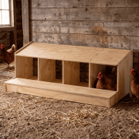Classic 4-compartment wooden laying nest box for Chickens