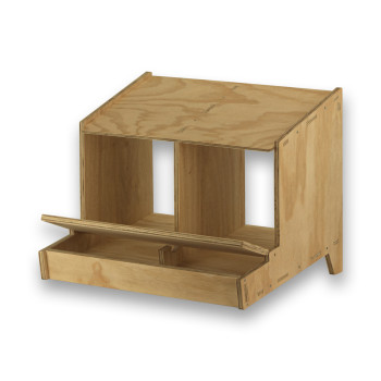 Classic 2-Abteil-Legenest aus Holz für Hühner