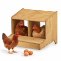 Classic 2-compartment wooden laying nest box for Chickens