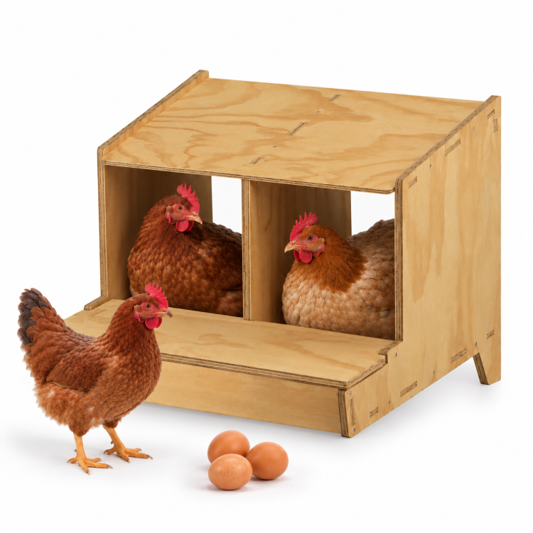 Nido in legno Classic con 2 scomparti per Galline