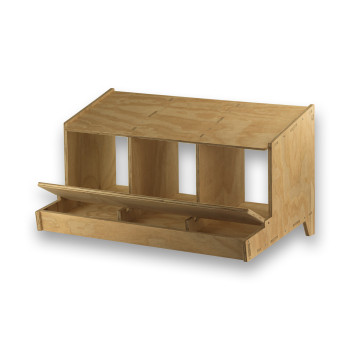 Classic 3-Abteil-Legenest aus Holz für Hühner