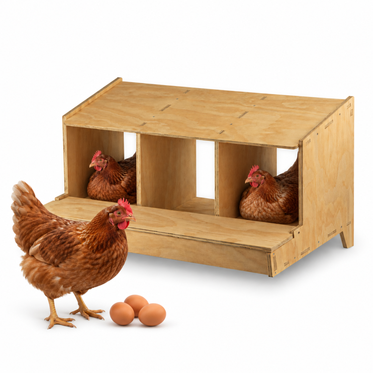 Nido in legno Classic con 3 scomparti per Galline